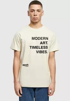 Футболка с принтом APOH - MODERN ART SLOGAN Merchcode, песочный