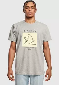 Футболка с принтом APOH-PICASSO DOVE Merchcode, светло-серый