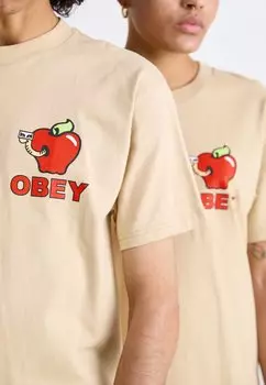 Футболка с принтом Apple Of My Eye Unisex Obey Clothing, песочный