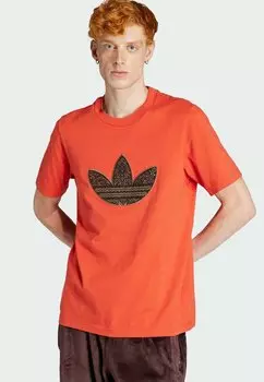 Футболка с принтом APPLIQU adidas Originals, preloved красный