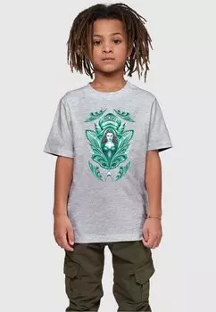 Футболка с принтом AQUAMAN MERA CREST ABSOLUTE CULT, цвет heather grey