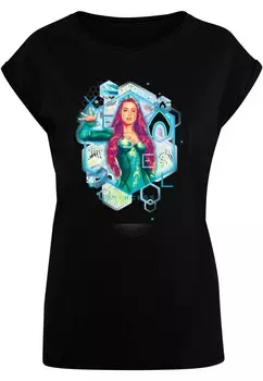 Футболка с принтом AQUAMAN MERA GEOMETRIC ABSOLUTE CULT, черный