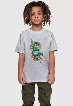 Футболка с принтом AQUAMAN XEBEL CREST ABSOLUTE CULT, цвет heather grey