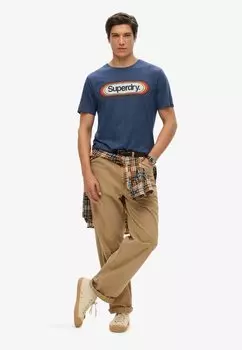 Футболка с принтом ARCHIVE GRAPHIC Superdry, сине-серый