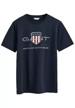 Футболка с принтом ARCHIVE SHIELD GANT, цвет evening blue