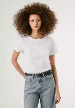 Футболка с принтом ARIA Pepe Jeans, белый