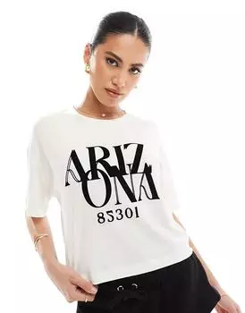 Футболка с принтом Аризона кремового цвета River Island