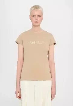 Футболка с принтом Armani Exchange, бежевый