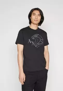 Футболка с принтом Armani Exchange, черная
