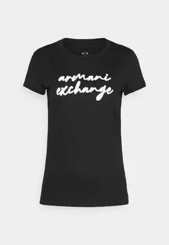 Футболка с принтом Armani Exchange, черный