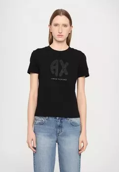 Футболка с принтом Armani Exchange, черный