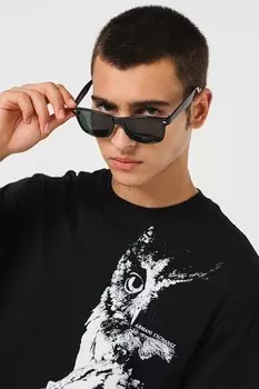 Футболка с принтом ARMANI EXCHANGE, черный, белый