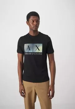 Футболка с принтом Armani Exchange, цвет black