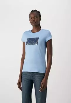 Футболка с принтом Armani Exchange, цвет blue river