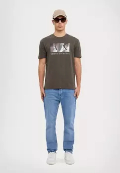 Футболка с принтом Armani Exchange, хаки