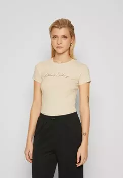 Футболка с принтом Armani Exchange, песочный
