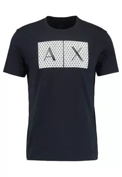 Футболка с принтом Armani Exchange, темно-синий