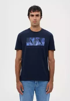 Футболка с принтом Armani Exchange, темно-синий