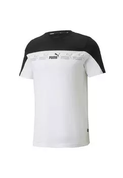 Футболка с принтом AROUND THE BLOCK Puma, белый/черный