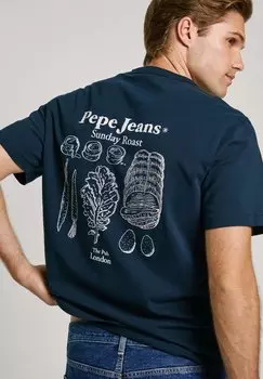 Футболка с принтом ARRYN Pepe Jeans, темно-синий