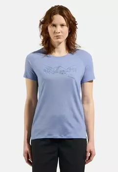Футболка с принтом ASCENT RUN BIKE HIKE ODLO, синий