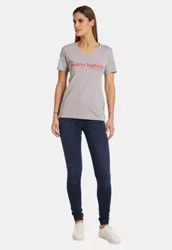 Футболка с принтом ASHLEY Bruno Banani, цвет Mottled Light Grey