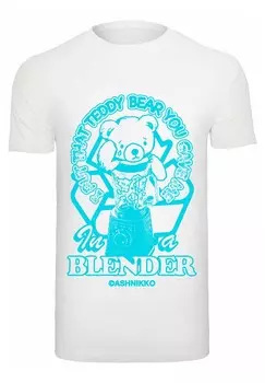 Футболка с принтом ASHNIKKO BLENDER ROUND NECK Merchcode, белый