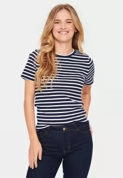 Футболка с принтом ASTER SS STRIPE Saint Tropez, цвет night sky