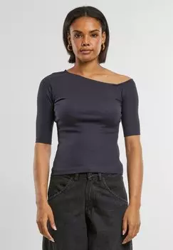 Футболка с принтом ASYMMETRIC Urban Classics, темно-синий