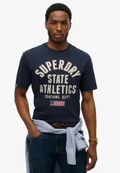 Футболка с принтом ATHLETIC ESSENTIAL GRAPHIC Superdry, синий