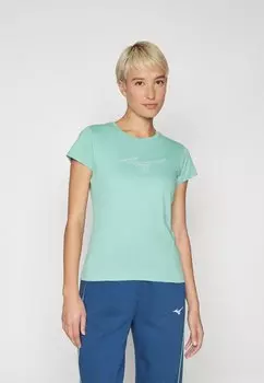 Футболка с принтом ATHLETICS TEE Mizuno, светло-зеленый