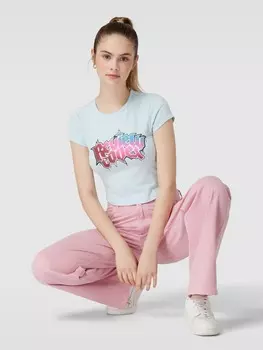 Футболка с принтом этикетки модели "BABY CODEX" Review, светло-синий