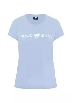 Футболка с принтом этикетки POLO SYLT, цвет Brunnera Blue