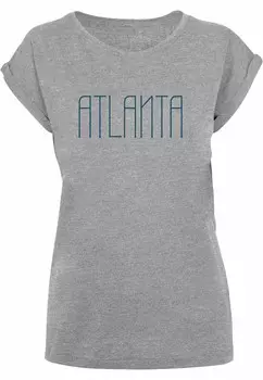 Футболка с принтом ATLANTA EXTENDED SHOULDER TEE Merchcode, серый