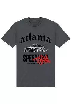 Футболка с принтом ATLANTA SPEEDWAY Henry Tiger, серый