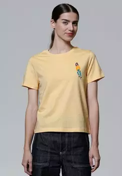 Футболка с принтом AUF FAHRRAD watapparel, желтый