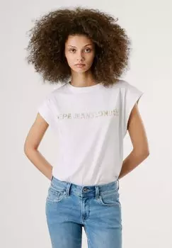 Футболка с принтом AURORE Pepe Jeans, белый