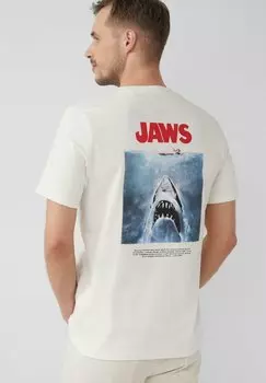 Футболка с принтом AUS HEAVY MIT JAWS© UCS LLC ARTWORK s.Oliver, белый