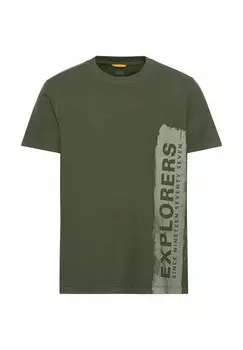 Футболка с принтом AUS NACHHALTIGEM ORGANIC camel active, цвет leaf green