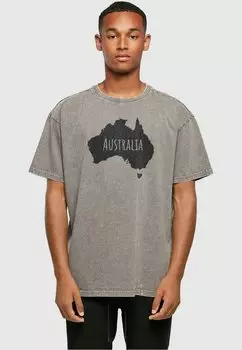Футболка с принтом AUSTRALIA ACID WASHED HEAVY Merchcode, цвет asphalt