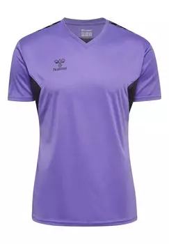 Футболка с принтом AUTHENTIC PL S S Hummel, цвет dahlia purple asphalt