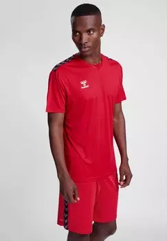 Футболка с принтом AUTHENTIC PL S S Hummel, цвет true red