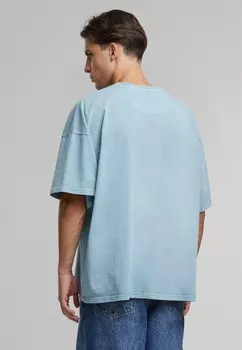 Футболка с принтом AUTOGRAPH HEAVY BOXY Karl Kani, светло-голубой