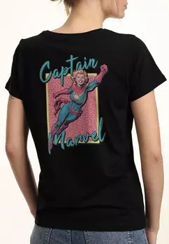 Футболка с принтом AVENGERS CLASSIC 90S CAPTAIN MARVEL Marvel, черный