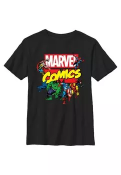 Футболка с принтом Avengers Classic Ace Team Marvel, черный