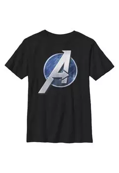 футболка с принтом Avengers Classic Avengers Game Circle Logo Marvel, черный