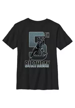 Футболка с принтом Avengers Classic Black Panther 5Th Birthday Marvel, черный