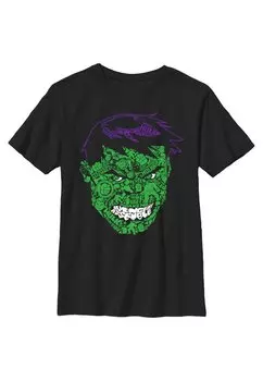 Футболка с принтом Avengers Classic Hulkface Icons Marvel, черный