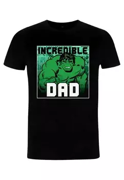 Футболка с принтом AVENGERS CLASSIC INCREDIBLE DAD Marvel, черный