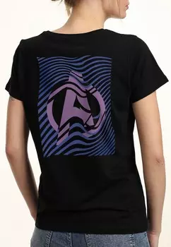 Футболка с принтом AVENGERS CLASSIC WAVY AVENGERS ICON Marvel, черный